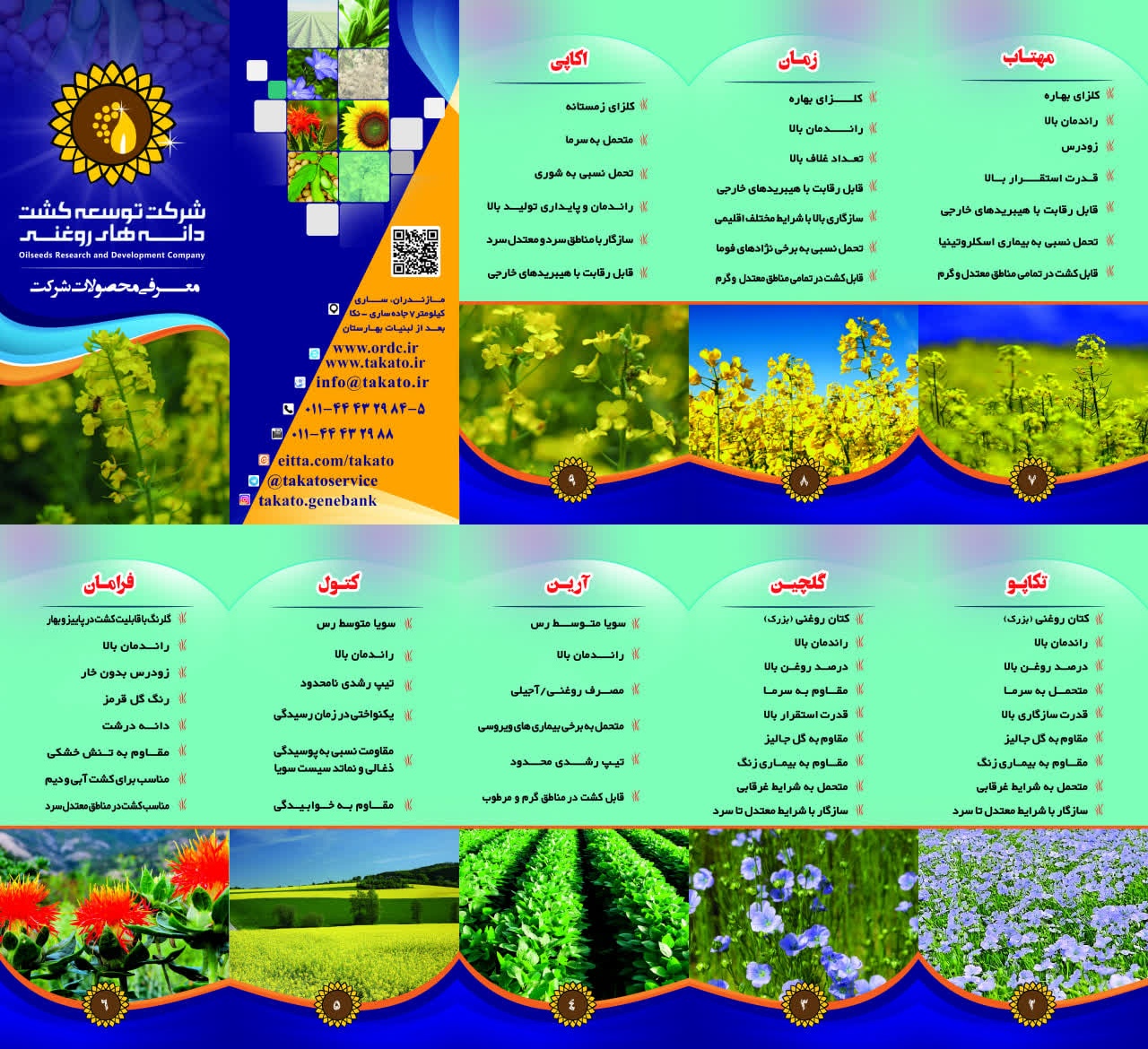 ارقام معرفی شده توسط شرکت توسعه کشت دانه های روغنی 